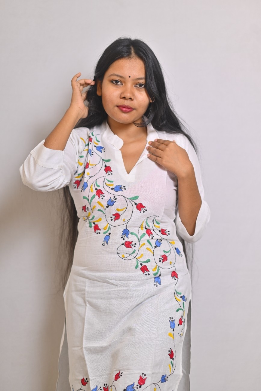 White embroidered kurti